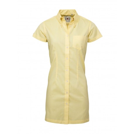 Short Sleeve Buttom Down RELCO YELLOW  Ladies  DRESS