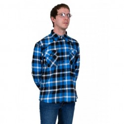 RELCO Mens Long Sleeve Flannel  Shirt - BLUE