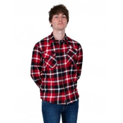 RELCO Mens Long Sleeve Flannel  Shirt - RED