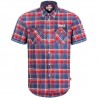 LONSDALE Mens Short Sleeved Shirt BOXGROVER - NAVY / RED / WHITE