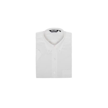 RELCO Ladies Oxford Weave Short Sleeve Shirt - WHITE