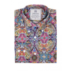 RELCO Mens Long Sleeve Multi Coloured Platinum Shirt