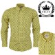 RELCO Mens Long Sleeve Polka Dot Print Shirt - MUSTARD