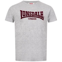 LONSDALE T-Shirt ONE TONE  - GREY with BURGUNDY