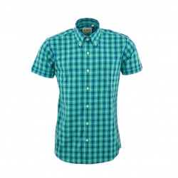 RELCO Mens Short Sleeve Check Shirt - GREEN