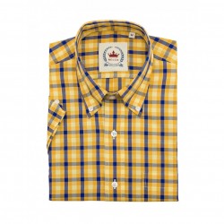 RELCO Mens Short Sleeve Check - YELLOW