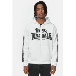 LONSDALE Hooded Sweatshirt with zip SELATTYN - WHITE