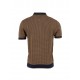 RELCO Knitted JACQUARD Polo Shirt Short Sleeved NAVY