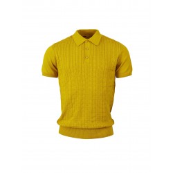 RELCO Knitted Polo Shirt Short Sleeved MUSTARD