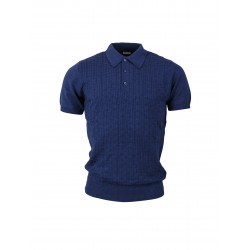 RELCO Knitted Polo Shirt Short Sleeved NAVY