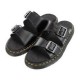 Dr. Martens JOSEF Leather Buckle Slide Sandal - BLACK