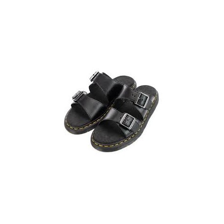 Dr. Martens JOSEF Leather Buckle Slide Sandal - BLACK
