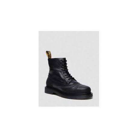 Dr. Martens Pascal 8 Eye Virginia Ambassador Soft Leather Lace Up Boots  - BLACK