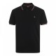 Merc CARD Polo Shirt Short Sleeved BLACK With Red And White