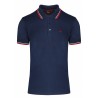 Merc CARD Polo Shirt Short Sleeved NAVY With Red And White