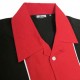 Short sleeve Bowling Shirt BLACK / RED