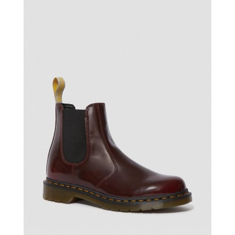 Dr. Martens Vegan 2976 Chelsea Boot Oxforfd Rub Off  - CHERRY RED