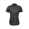 Short Sleeve Buttom Down RELCO GREEN CHECK Ladies Shirt