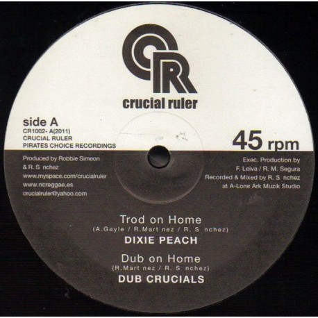 DIXIE PEACH / DUB CRUCIALS /RAS TELFORD / RANKING FORREST -Trod On Home / Dub On Home / Sons Of Nansa / Big Drum Machine - 10"