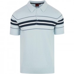 Merc TANNER KNIT Polo Shirt Short Sleeved - SKY BLUE