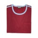 RELCO Mens RINGER T-Shirt With Pocket And Strypes - BURGUNDY