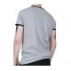 RELCO Mens RINGER T-Shirt With Pocket And Strypes - GREY