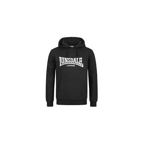 LONSDALE Sweatshirt Hooded WOLTERTON Black With White