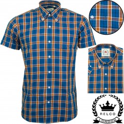 Short Sleeve Buttom Down RELCO - MUSTARD & BLUE Check