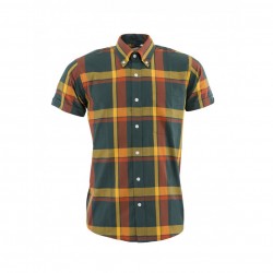 RELCO Short Sleeve Button-Down Shirt - GREEN CHECK