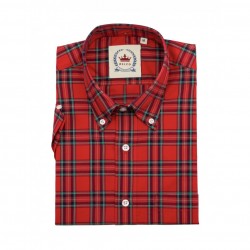 RELCO Mens Short Sleeve Shirt - RED CHECK