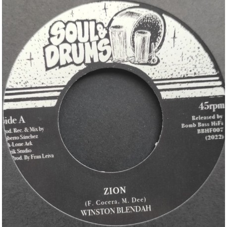 WINSTON BLENDAH , LONE ARK RIDDIM FORCE – Zion / Ambassah Dub - 7”
