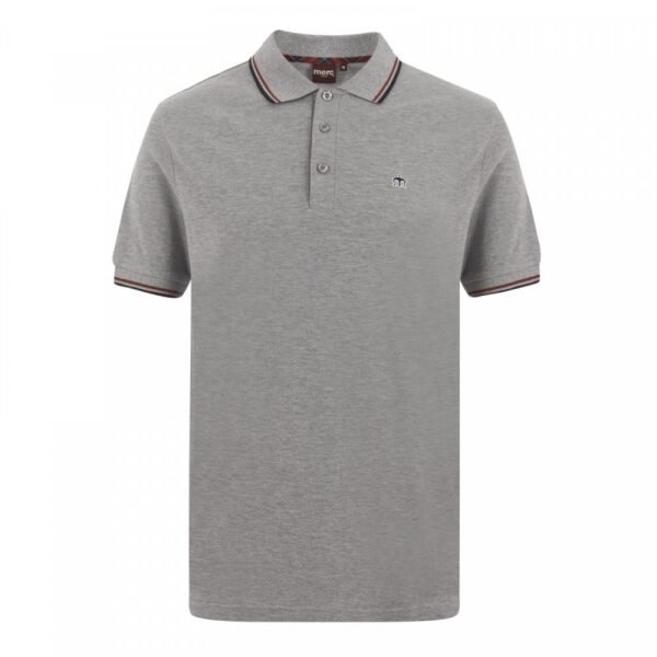 Polo Merc Manga Corta CARD - GRIS (Rojo y Azul Marino)