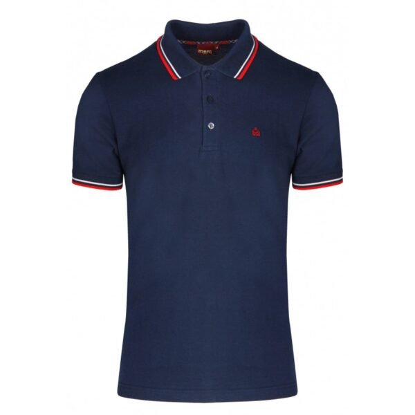 Polo Merc Manga Corta CARD - AZUL (Rojo y Blanco)
