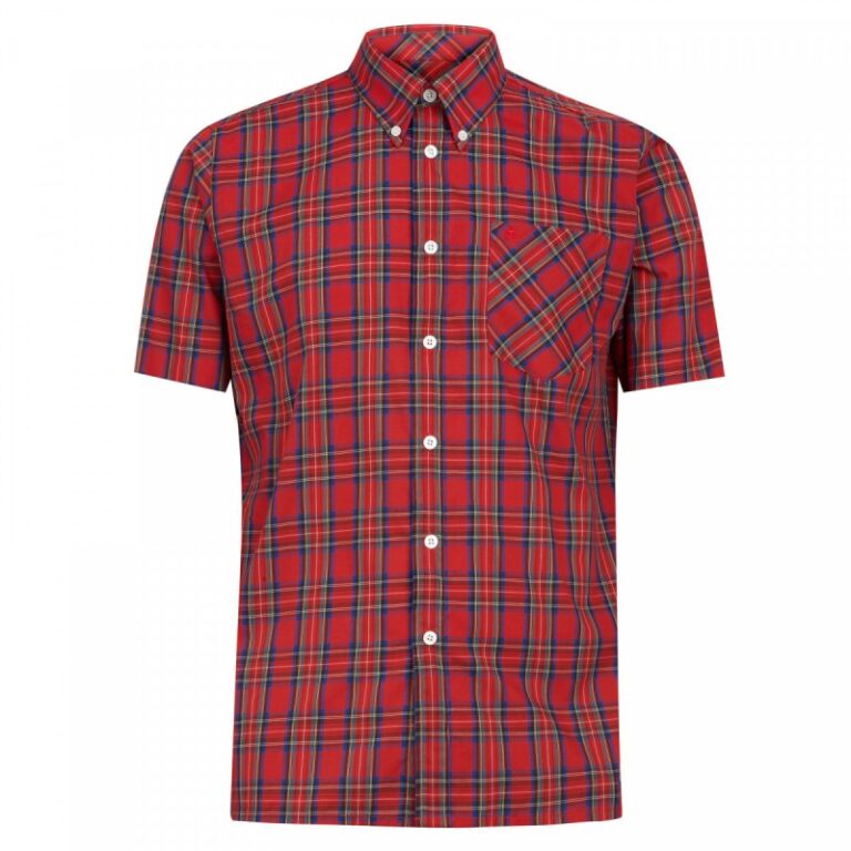 Camisa Manga Corta Button-Down MACK STEWART RED - ROJO ESCOCES