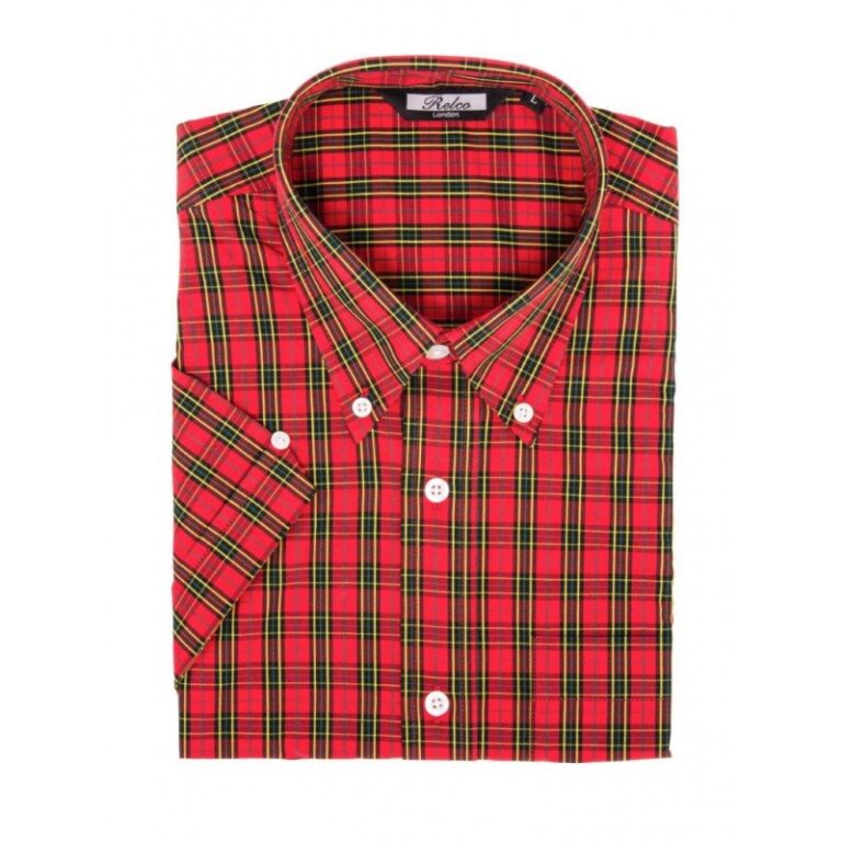 Camisa RELCO Manga Corta Button-Down ROJO Escoces