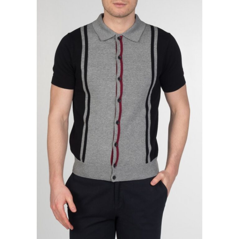 MERC Polo PUTNEY Raya Vertical - Negro