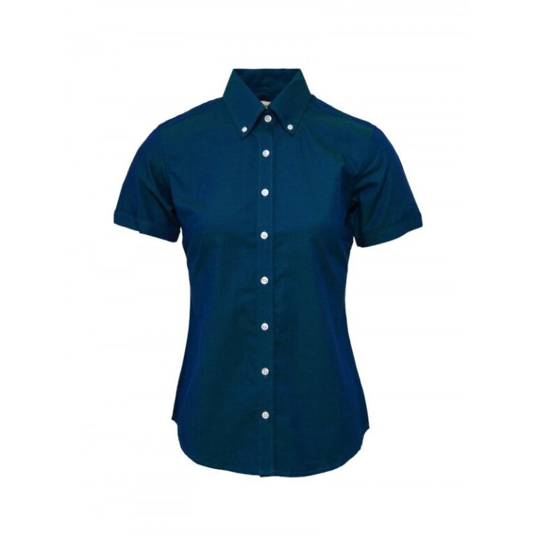 RELCO Camisa Chica Manga Corta Button-Down - TWO TONE TONIC AZUL