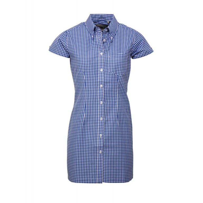 RELCO Vestido Chica Manga Corta Button-Down - GINGHAM AZUL