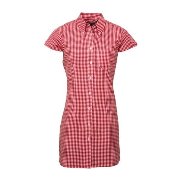 RELCO Vestido Chica Manga Corta Button-Down - GINGHAM AZUL