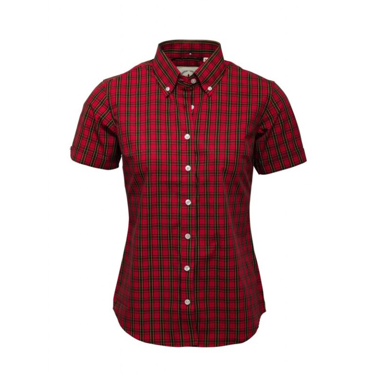 RELCO Camisa Chica Manga Corta Button-Down - ESCOCESA