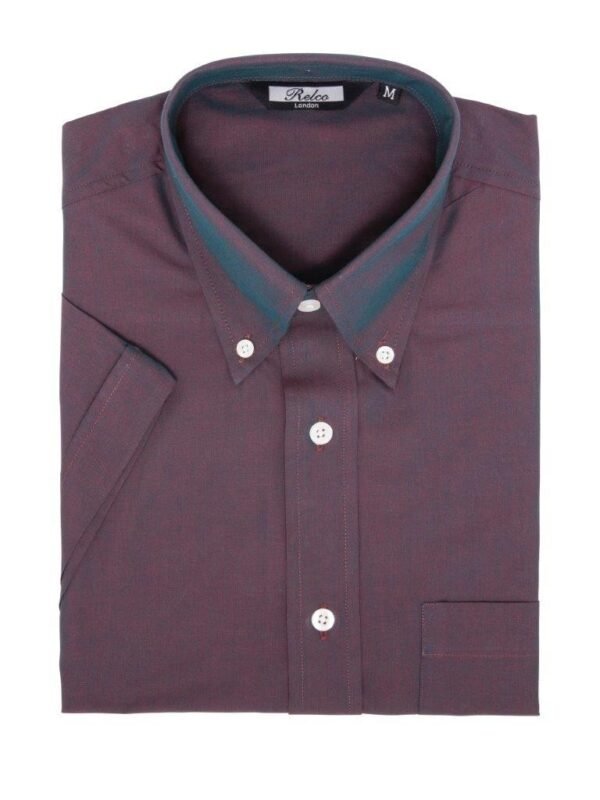 RELCO Camisa Manga Corta Two Tone TONIC - GRANATE