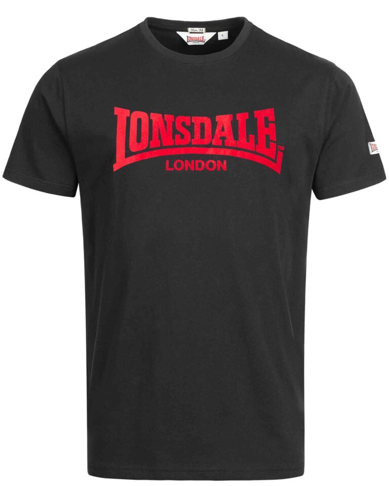 Camiseta Clásica LONSDALE ONE TONE - NEGRA Con ROJO