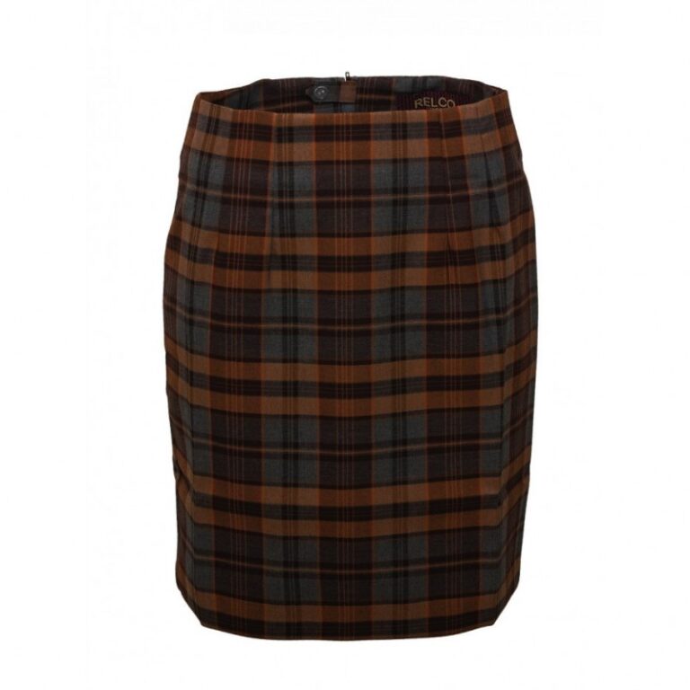 RELCO Minifalda Chica - ESCOCES MARRON Y GRIS