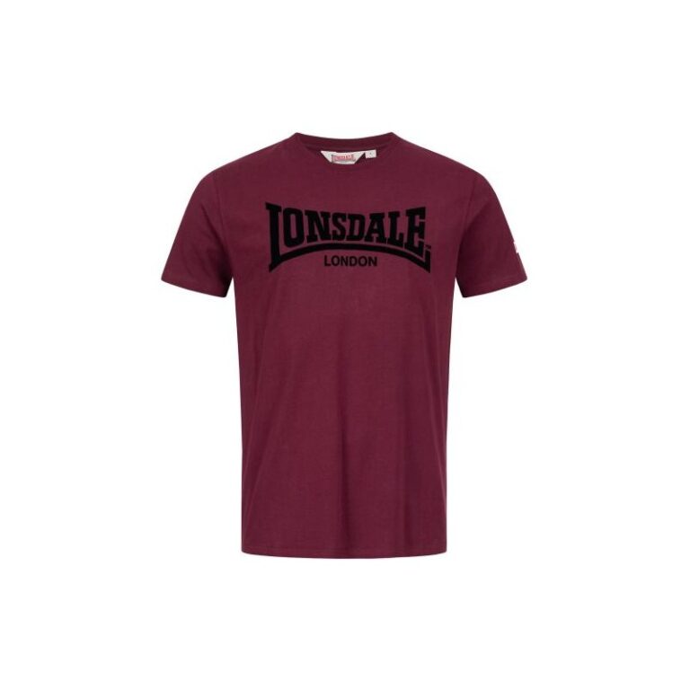 Camiseta Clásica LONSDALE ONE TONE - GRANATE con NEGRO