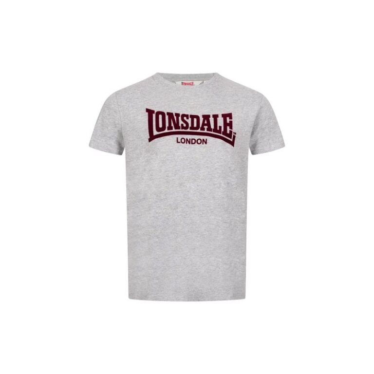 Camiseta Clásica LONSDALE ONE TONE - GRIS con GRANATE