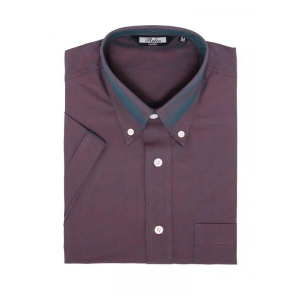 RELCO Camisa Chica Manga Corta Button-Down TWO TONE TONIC - GRANATE