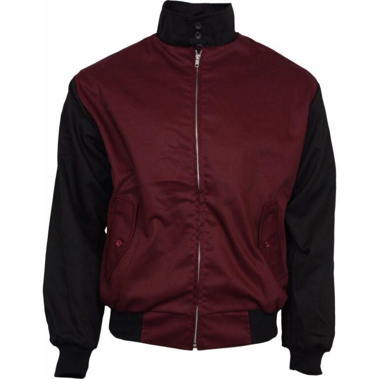 Chaqueta Harrington Rockabilly - GRANATE Con Negro