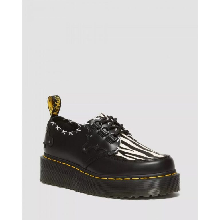 Zapato Dr. Martens Creeper Con Plataforma RAMSEY de Piel con Estampado en Cebra